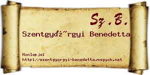 Szentgyörgyi Benedetta névjegykártya